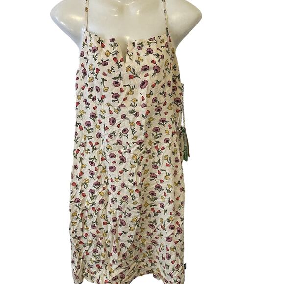 Vans Dresses & Skirts - New Vans Women XL Cami Minidress High Waist Beige Floral Cottagecore Beach Vaca